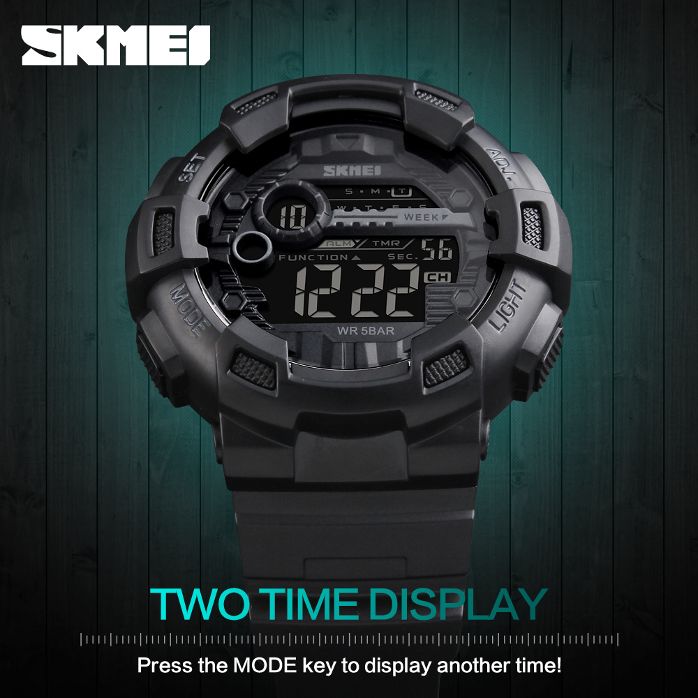 Outdoor Sports List - Reloj Digital Deportivo SKMEI para Hombre,