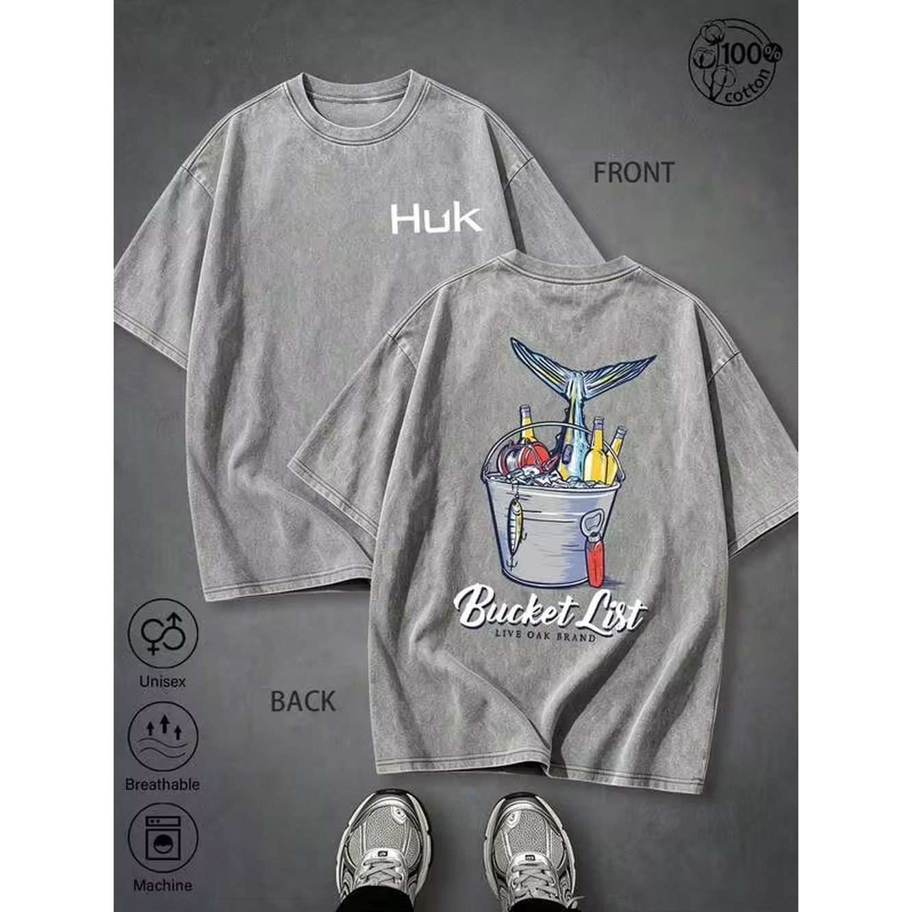 Outdoor Sports List - Camiseta con estampado de cubo de
